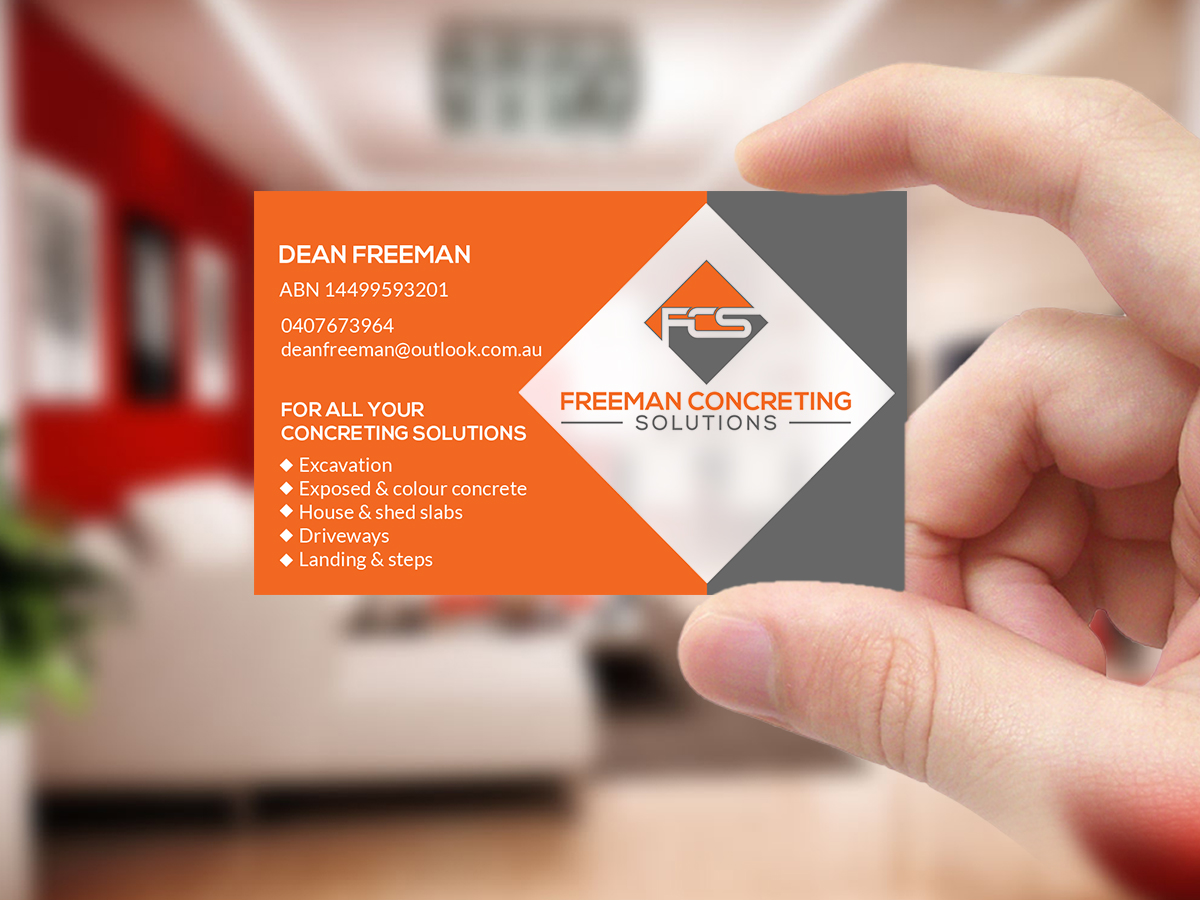 Business Card Design by Creations Box 2015 for Freeman concreting solutions | Design #19453181