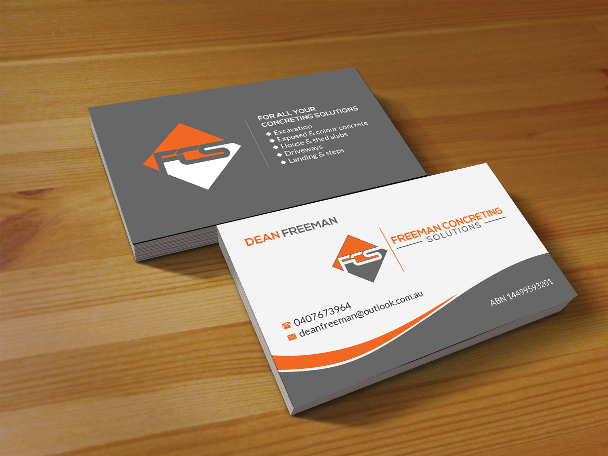 Business Card Design by Creations Box 2015 for Freeman concreting solutions | Design #19453182