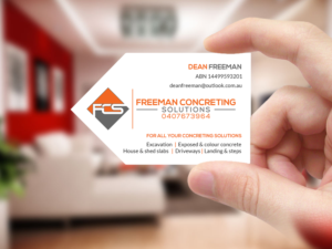 Design de Carte de Visite par Creations Box 2015 pour Freeman concreting solutions | Design : #19453185