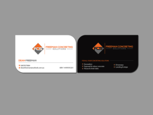 Design de Carte de Visite par Creations Box 2015 pour Freeman concreting solutions | Design : #19453191