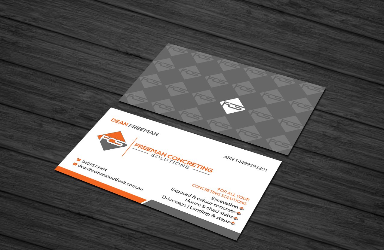 Business Card Design by Creations Box 2015 for Freeman concreting solutions | Design #19453194