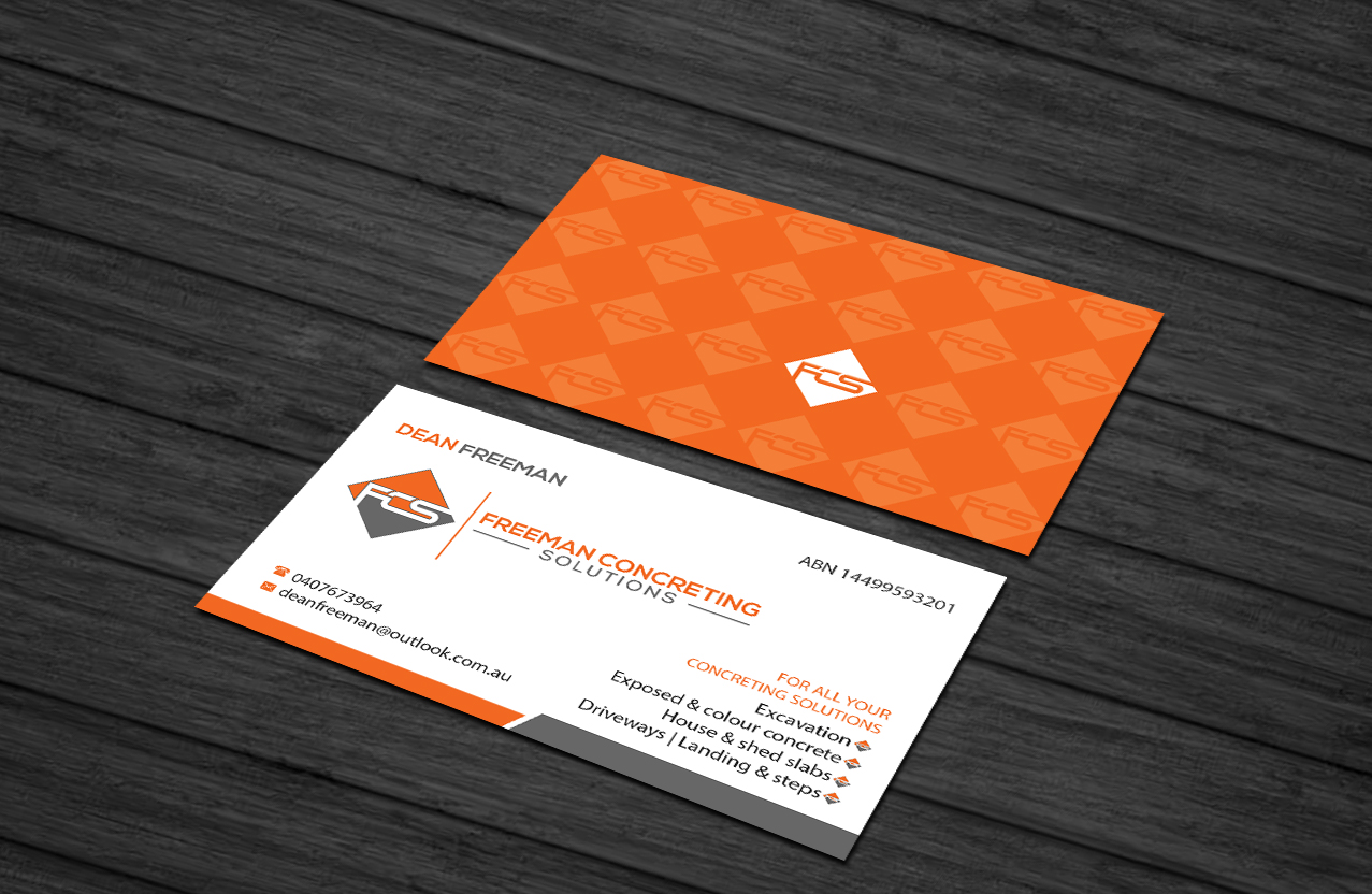 Business Card Design by Creations Box 2015 for Freeman concreting solutions | Design #19453196