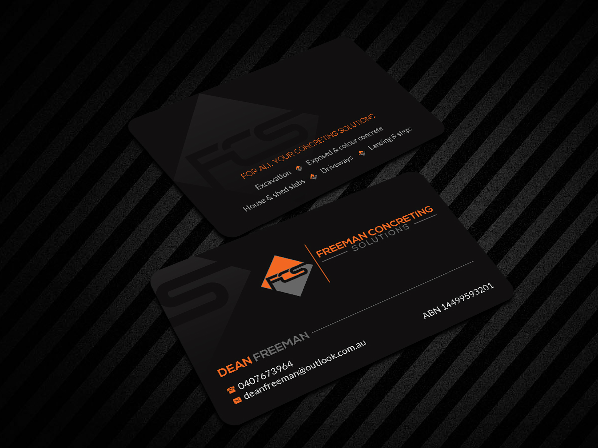 Diseño de Tarjeta de Presentación por Creations Box 2015 para Freeman concreting solutions | Diseño #19453215