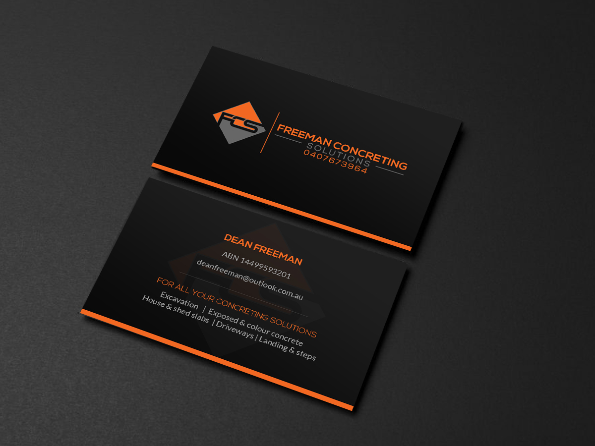 Diseño de Tarjeta de Presentación por Creations Box 2015 para Freeman concreting solutions | Diseño #19453218