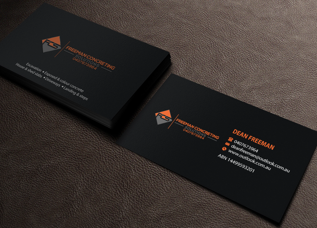 Business Card Design by Brand aid for Freeman concreting solutions | Design #19444795