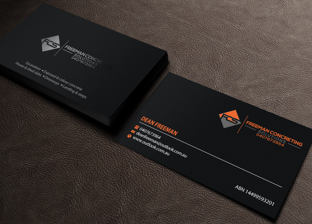 Business Card Design by Brand aid for Freeman concreting solutions | Design #19444798
