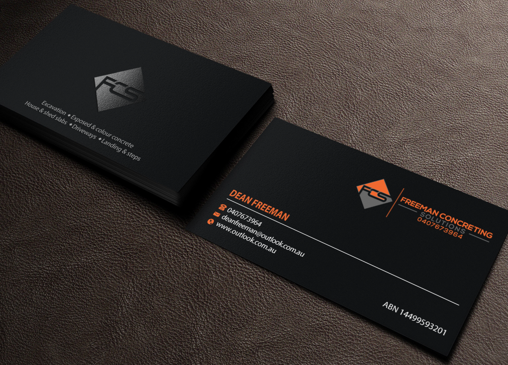 Business Card Design by Brand aid for Freeman concreting solutions | Design #19444804