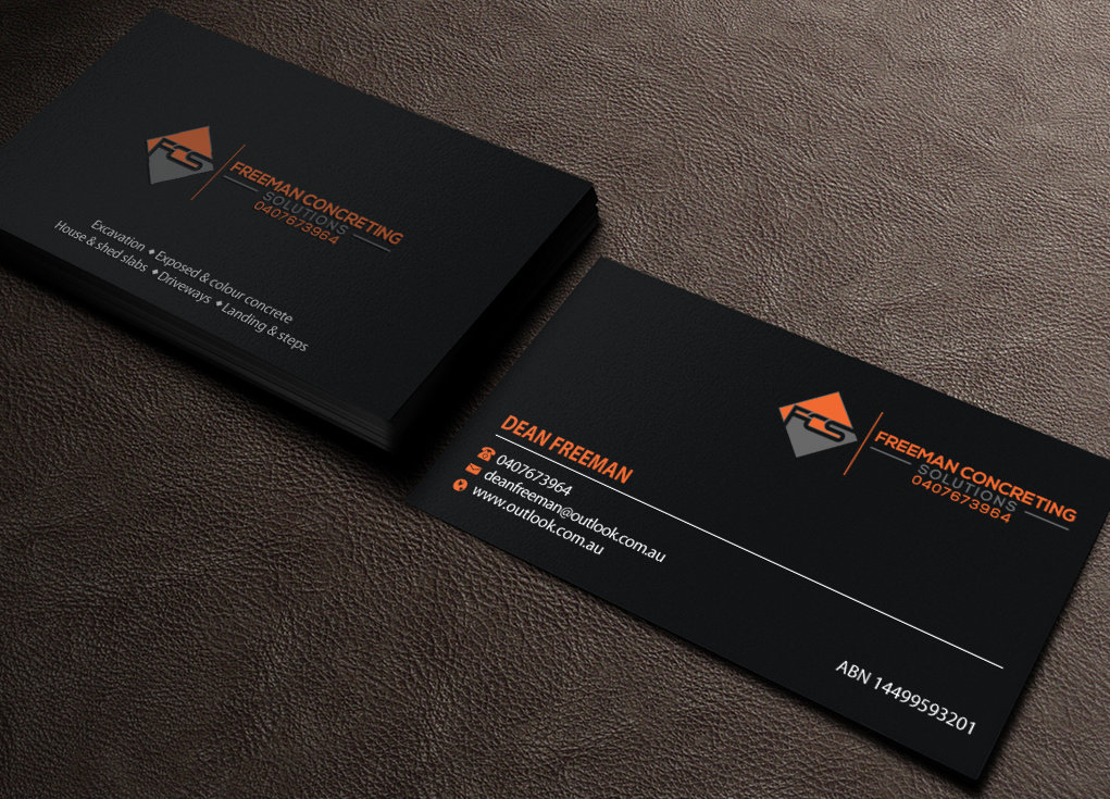 Business Card Design by Brand aid for Freeman concreting solutions | Design #19444805