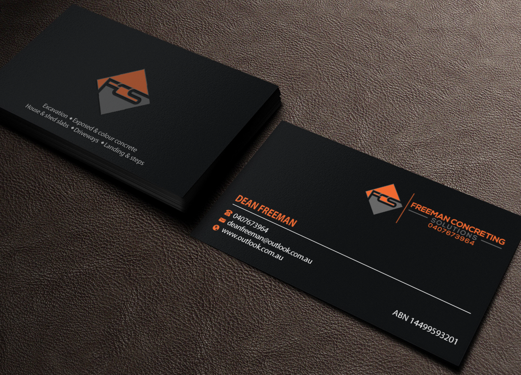 Business Card Design by Brand aid for Freeman concreting solutions | Design #19444806