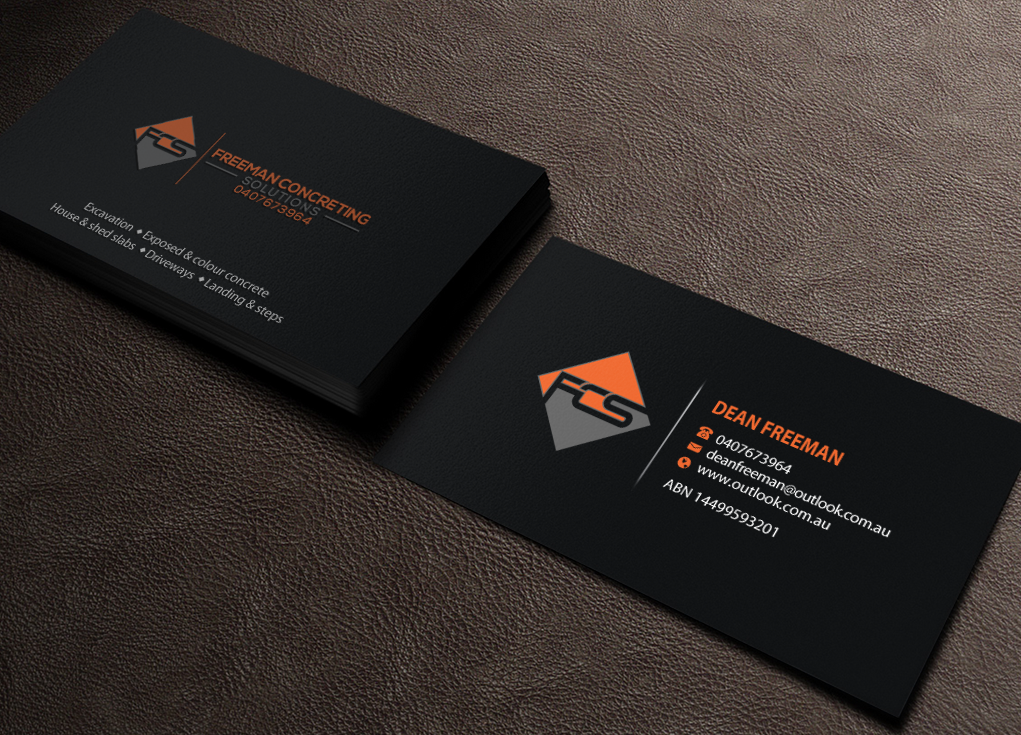 Business Card Design by Brand aid for Freeman concreting solutions | Design #19444807