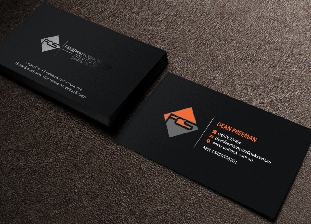 Business Card Design by Brand aid for Freeman concreting solutions | Design #19444808