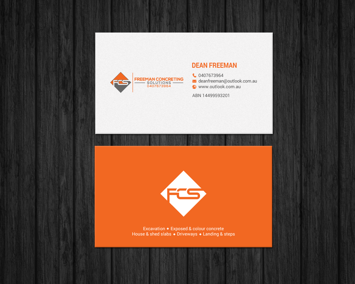 Business Card Design by chandrayaan.creative for Freeman concreting solutions | Design #19443317