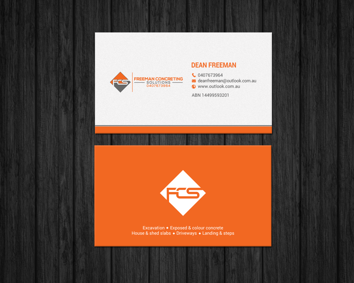 Business Card Design by chandrayaan.creative for Freeman concreting solutions | Design #19443318
