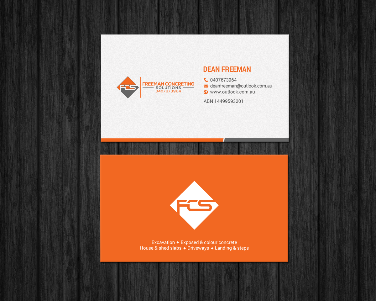 Business Card Design by chandrayaan.creative for Freeman concreting solutions | Design #19443319