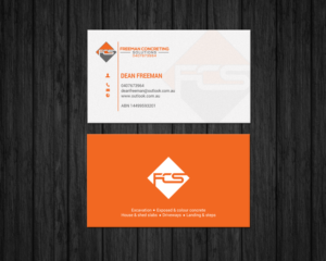 Design de Carte de Visite par chandrayaan.creative pour Freeman concreting solutions | Design : #19443320