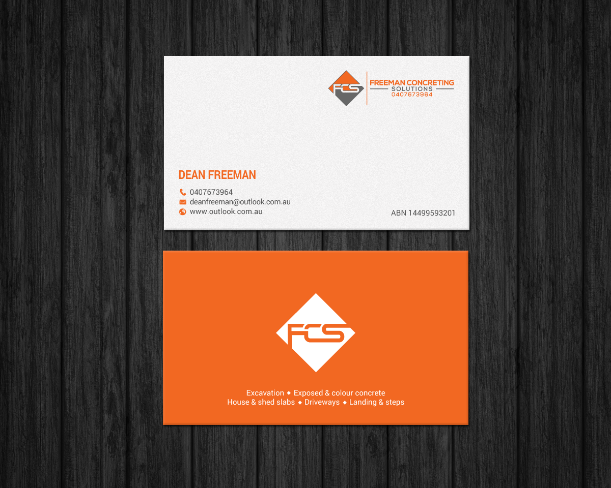 Business Card Design by chandrayaan.creative for Freeman concreting solutions | Design #19443321