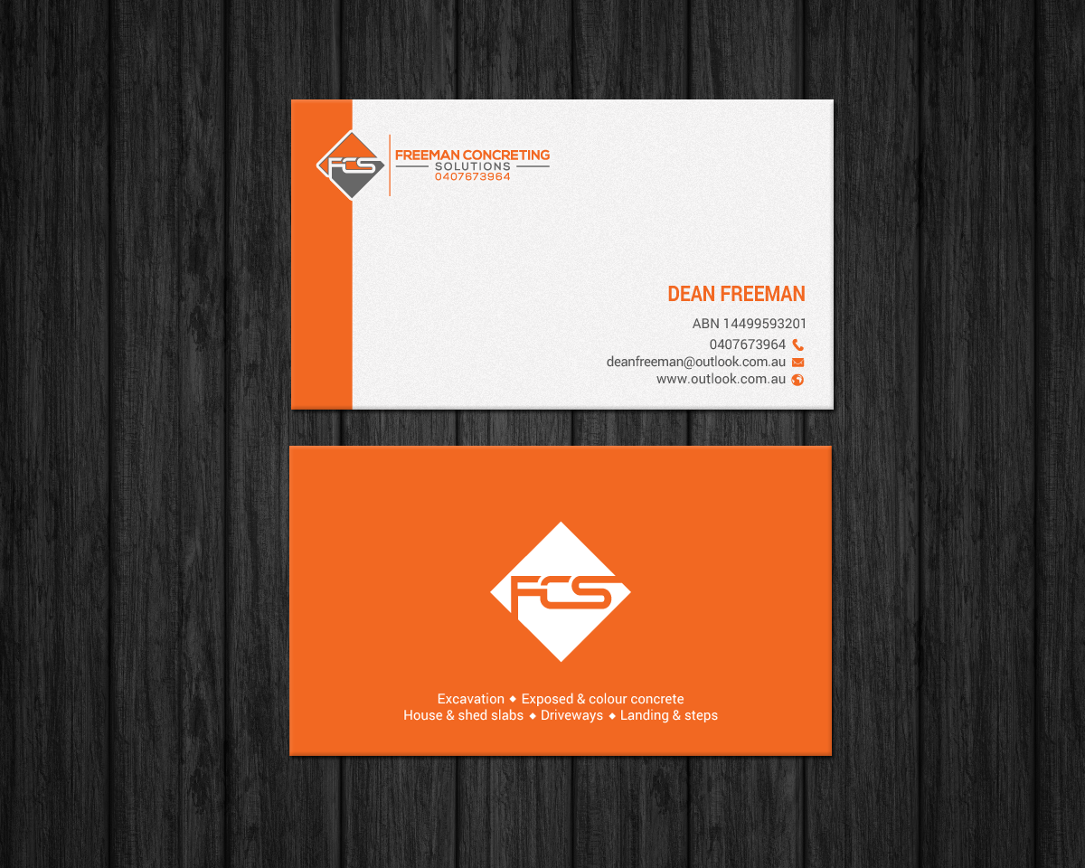 Business Card Design by chandrayaan.creative for Freeman concreting solutions | Design #19443324