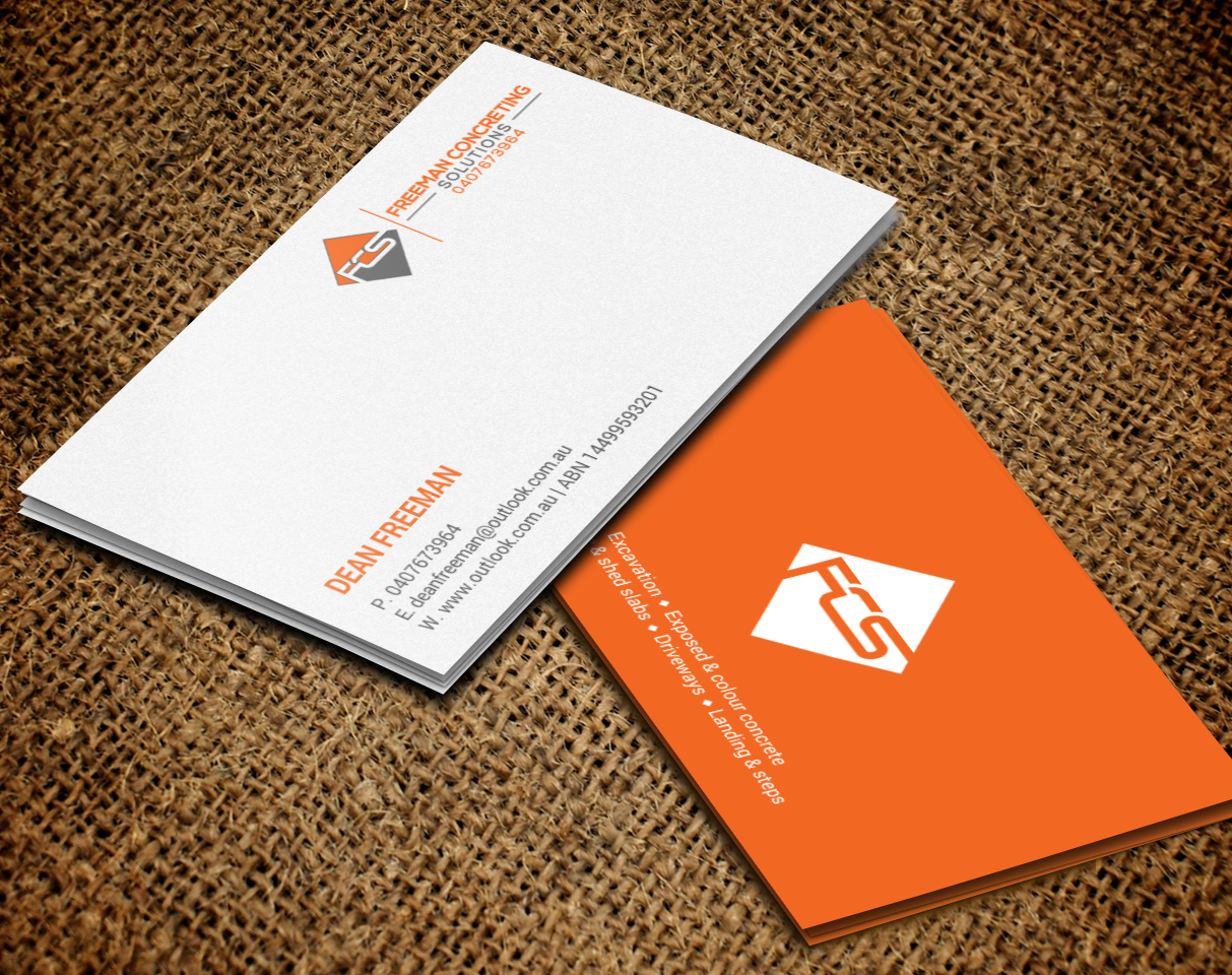 Business Card Design by chandrayaan.creative for Freeman concreting solutions | Design #19443327