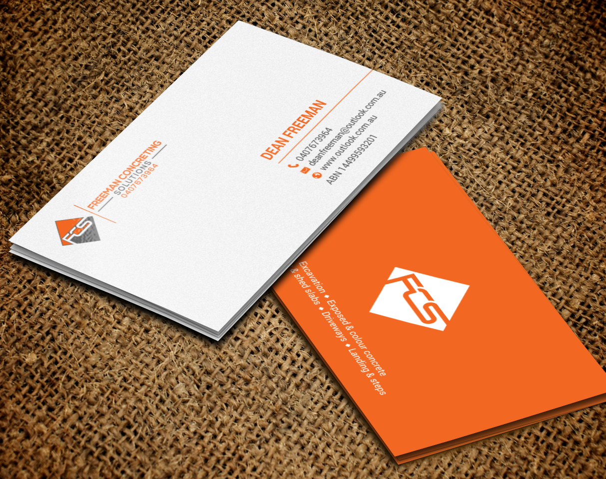 Business Card Design by chandrayaan.creative for Freeman concreting solutions | Design #19443328