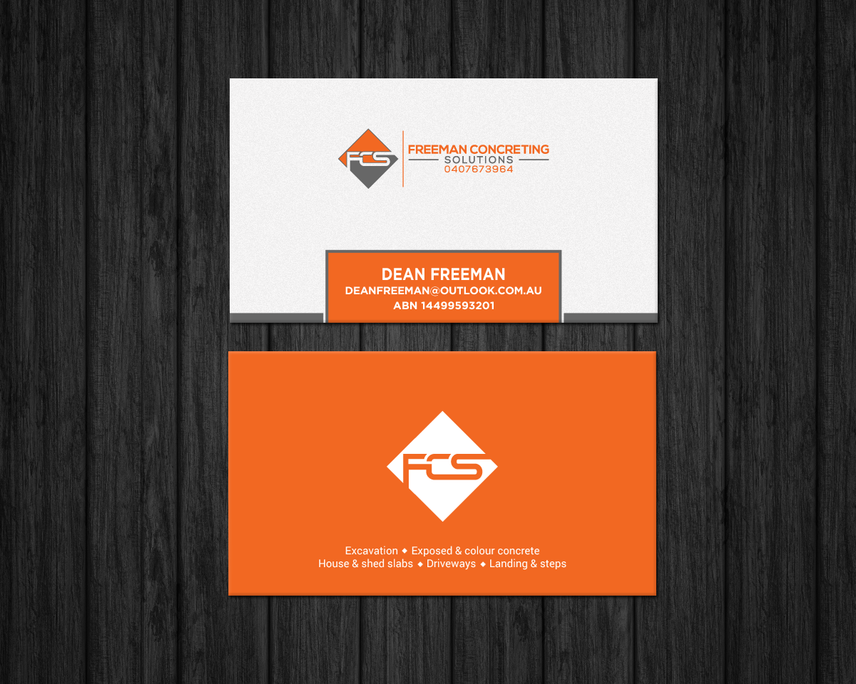 Diseño de Tarjeta de Presentación por chandrayaan.creative para Freeman concreting solutions | Diseño #19443329