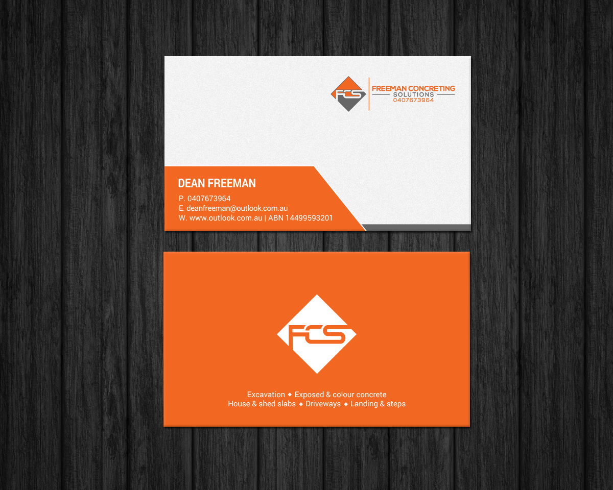 Business Card Design by chandrayaan.creative for Freeman concreting solutions | Design #19443331