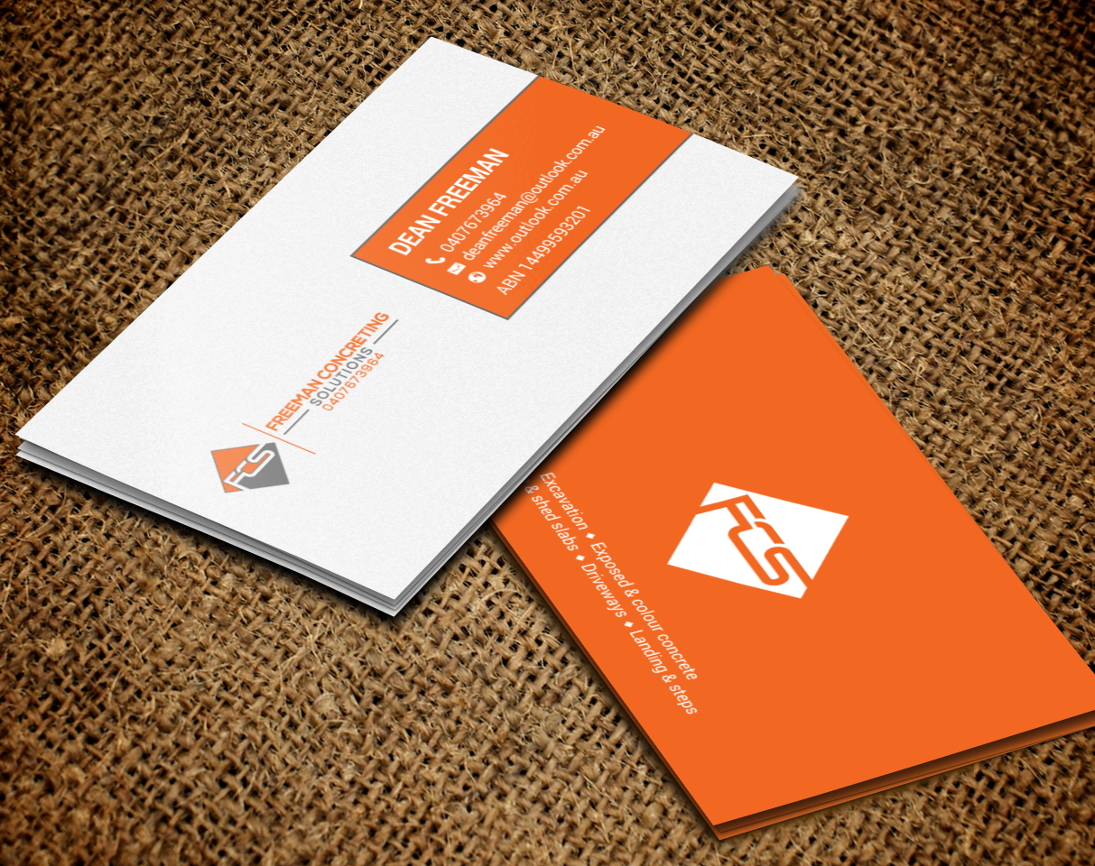Diseño de Tarjeta de Presentación por chandrayaan.creative para Freeman concreting solutions | Diseño #19443335