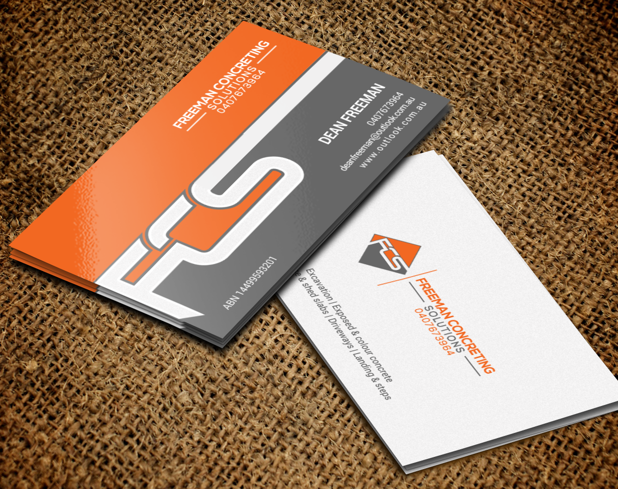 Business Card Design by chandrayaan.creative for Freeman concreting solutions | Design #19444627