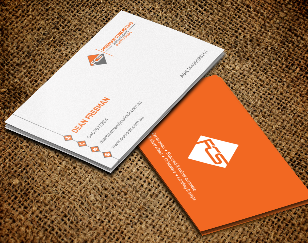 Business Card Design by chandrayaan.creative for Freeman concreting solutions | Design #19444628