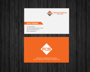 Diseño de Tarjeta de Presentación por chandrayaan.creative para Freeman concreting solutions | Diseño: #19444630