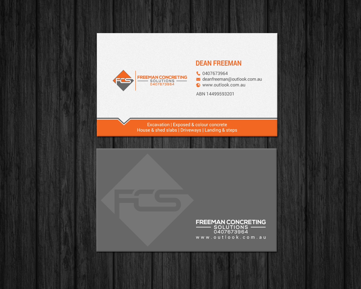 Business Card Design by chandrayaan.creative for Freeman concreting solutions | Design #19444636
