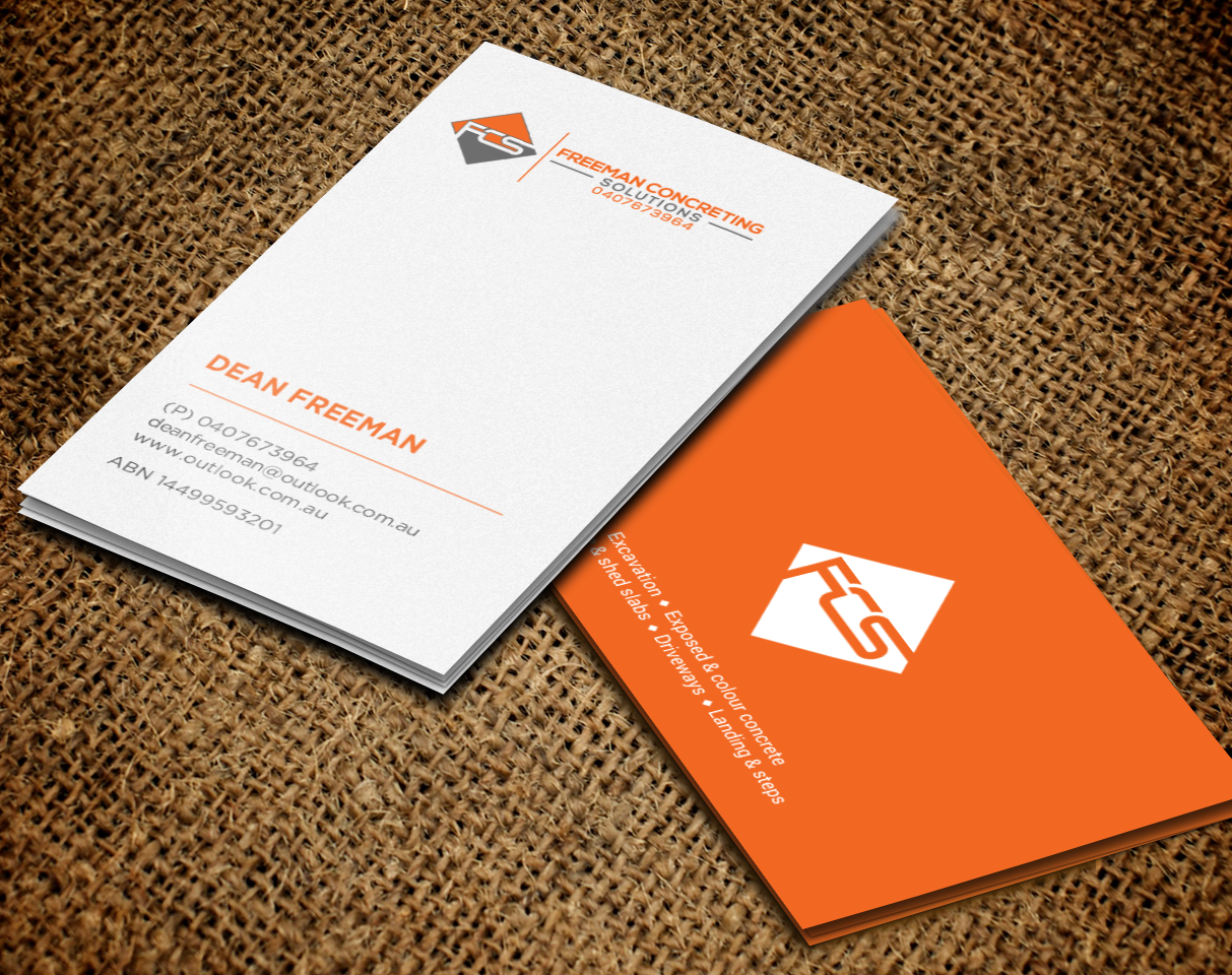 Business Card Design by chandrayaan.creative for Freeman concreting solutions | Design #19444638