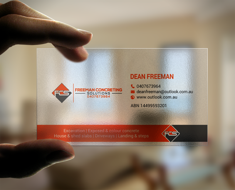 Business Card Design by chandrayaan.creative for Freeman concreting solutions | Design #19444644