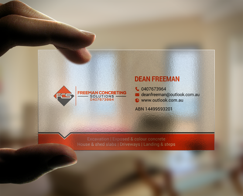 Business Card Design by chandrayaan.creative for Freeman concreting solutions | Design #19444645