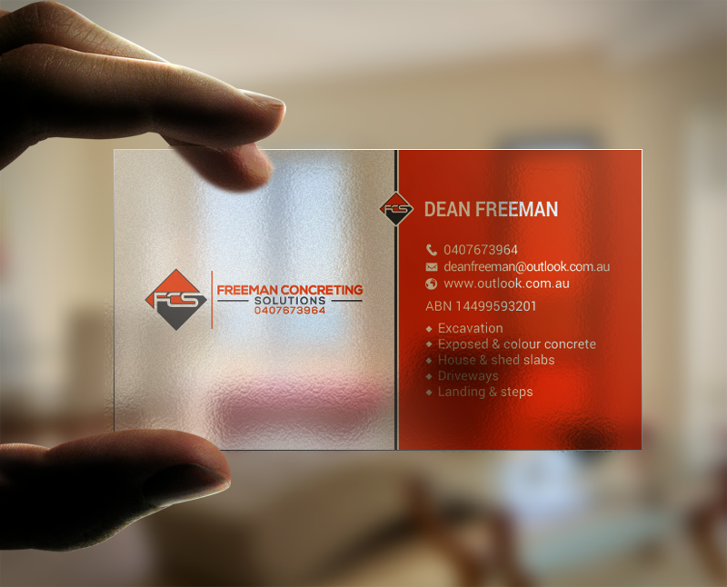 Diseño de Tarjeta de Presentación por chandrayaan.creative para Freeman concreting solutions | Diseño #19444646