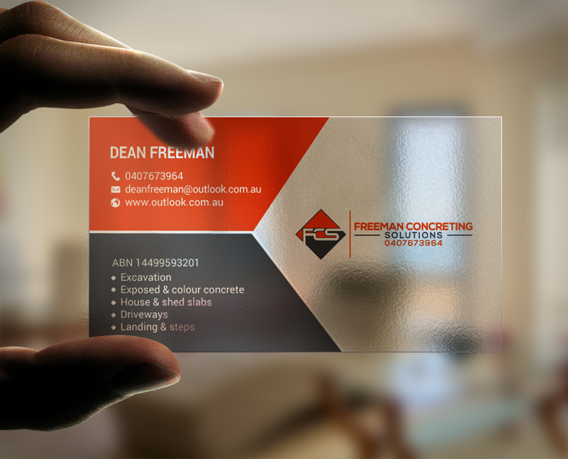 Business Card Design by chandrayaan.creative for Freeman concreting solutions | Design #19444647