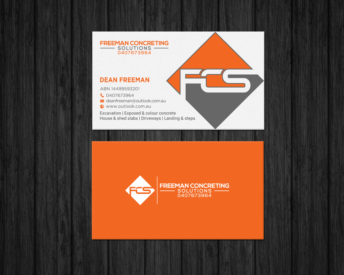 Diseño de Tarjeta de Presentación por chandrayaan.creative para Freeman concreting solutions | Diseño #19444648