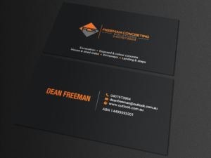 Design de Carte de Visite par chandrayaan.creative pour Freeman concreting solutions | Design : #19446661