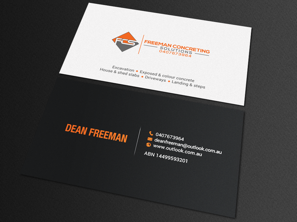 Business Card Design by chandrayaan.creative for Freeman concreting solutions | Design #19446662