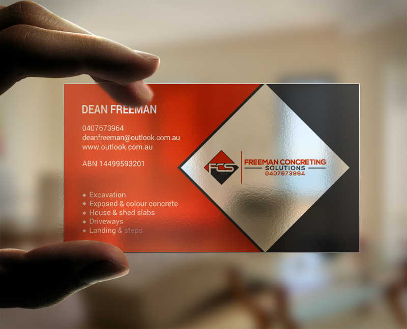 Business Card Design by chandrayaan.creative for Freeman concreting solutions | Design #19446690