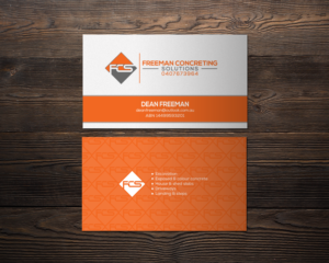 Diseño de Tarjeta de Presentación por chandrayaan.creative para Freeman concreting solutions | Diseño: #19446709