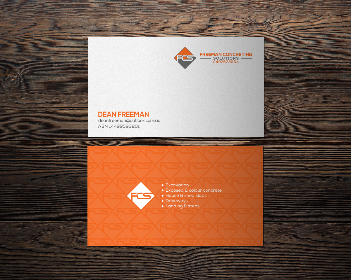 Business Card Design by chandrayaan.creative for Freeman concreting solutions | Design #19446710