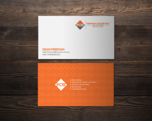 Diseño de Tarjeta de Presentación por chandrayaan.creative para Freeman concreting solutions | Diseño: #19446710