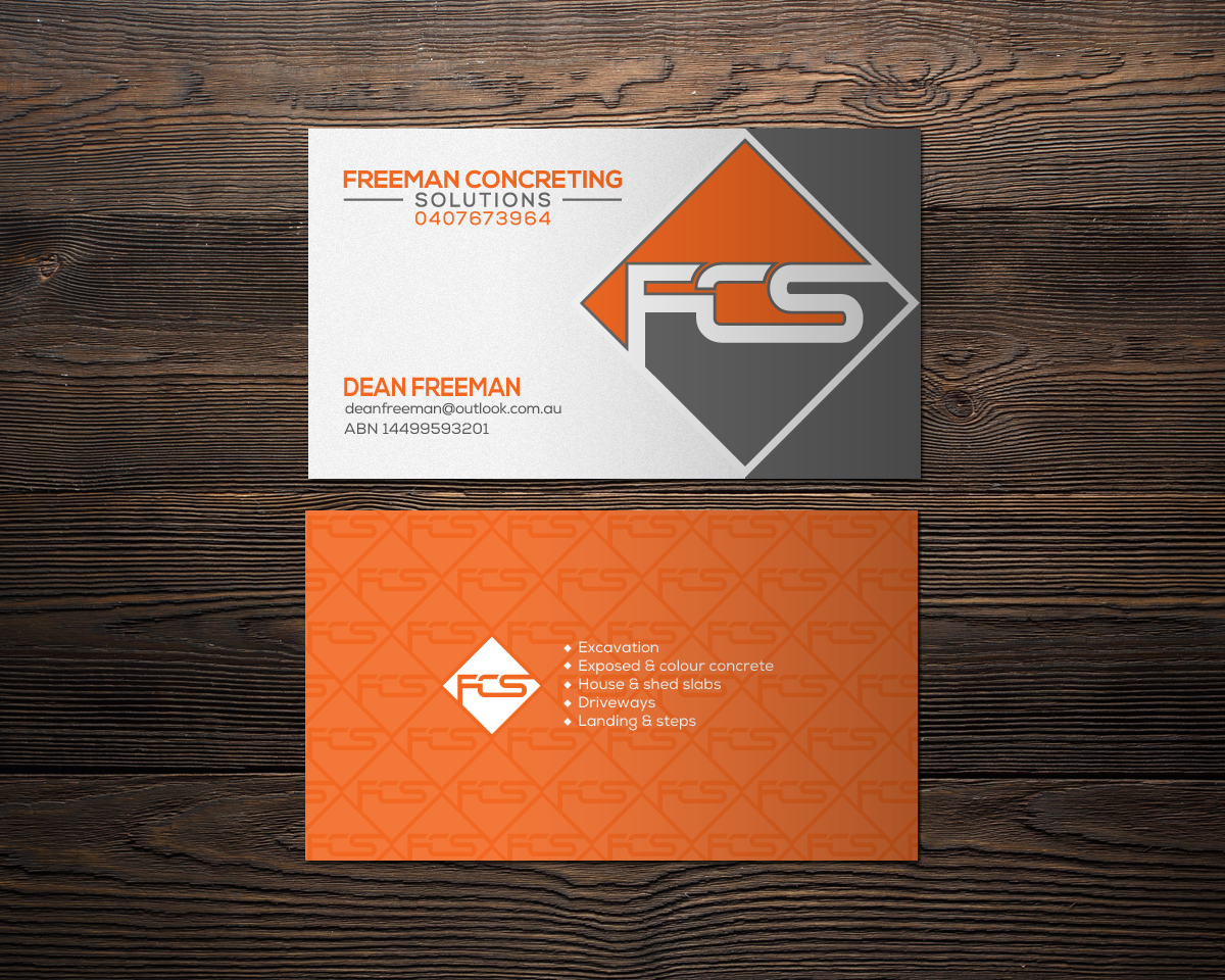 Design de Carte de Visite par chandrayaan.creative pour Freeman concreting solutions | Design #19446722