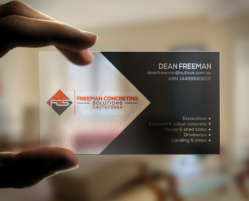 Diseño de Tarjeta de Presentación por chandrayaan.creative para Freeman concreting solutions | Diseño #19446724