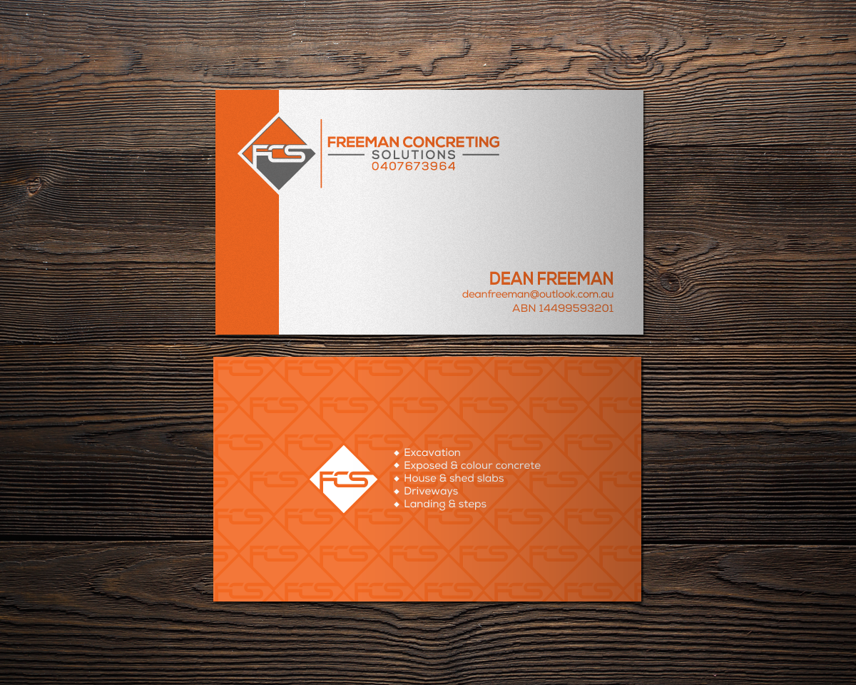 Diseño de Tarjeta de Presentación por chandrayaan.creative para Freeman concreting solutions | Diseño #19447888