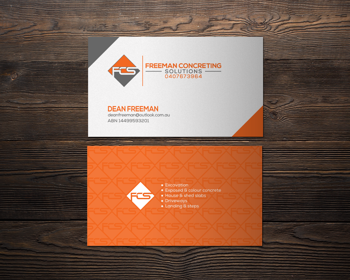 Diseño de Tarjeta de Presentación por chandrayaan.creative para Freeman concreting solutions | Diseño #19447889