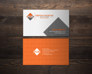 Diseño de Tarjeta de Presentación por chandrayaan.creative para Freeman concreting solutions | Diseño: #19447890