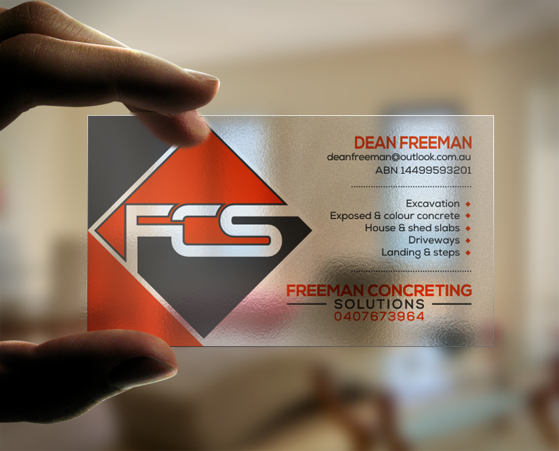Business Card Design by chandrayaan.creative for Freeman concreting solutions | Design #19447891