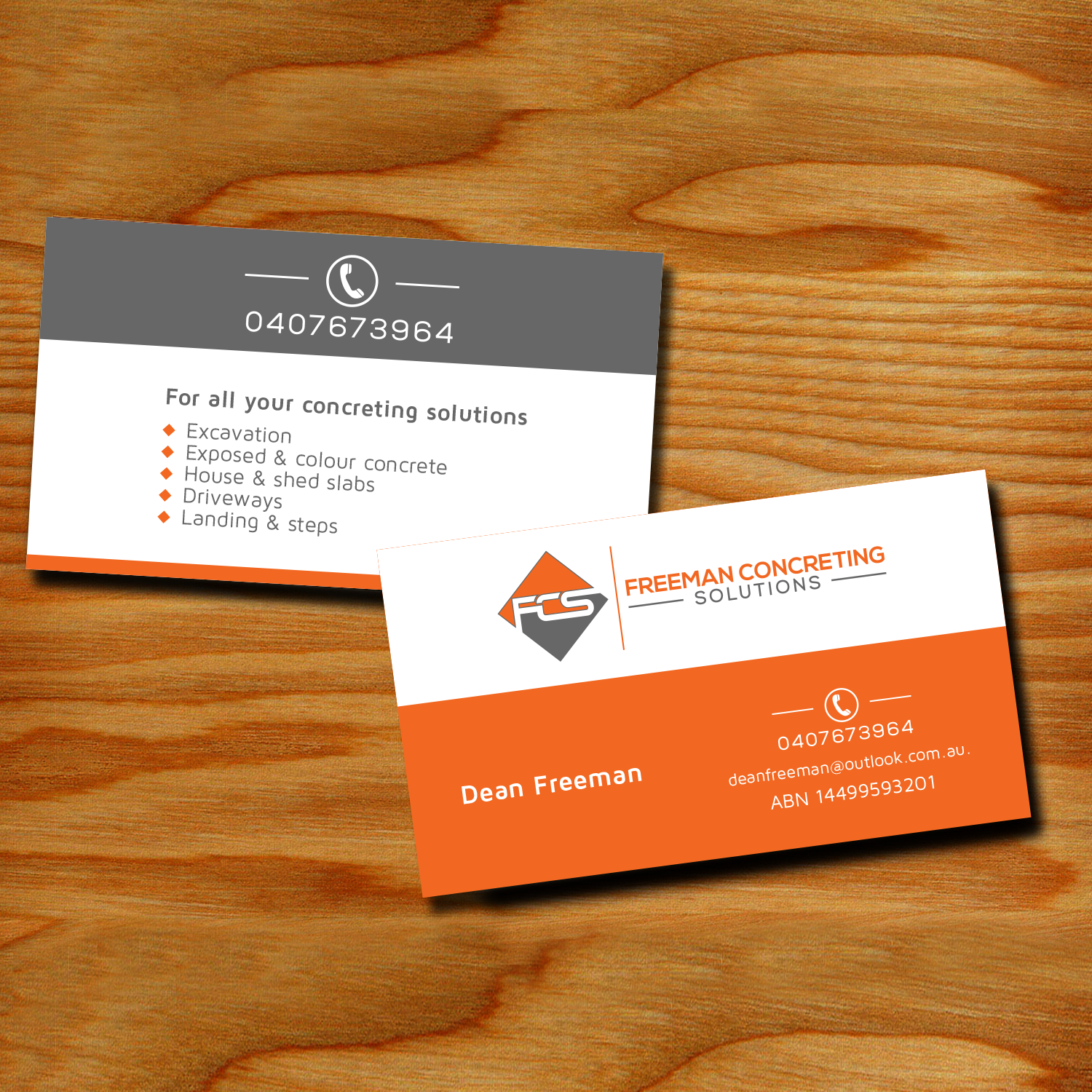 Business Card Design by Mungbejotok for Freeman concreting solutions | Design #19498016