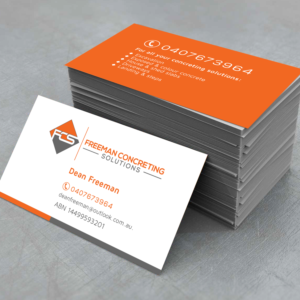 Design de Carte de Visite par Mungbejotok pour Freeman concreting solutions | Design : #19498126
